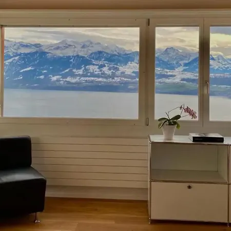 Lägenhet Panorama Boutique With Air Condition, Entry In Solbadhotel Sigriswil